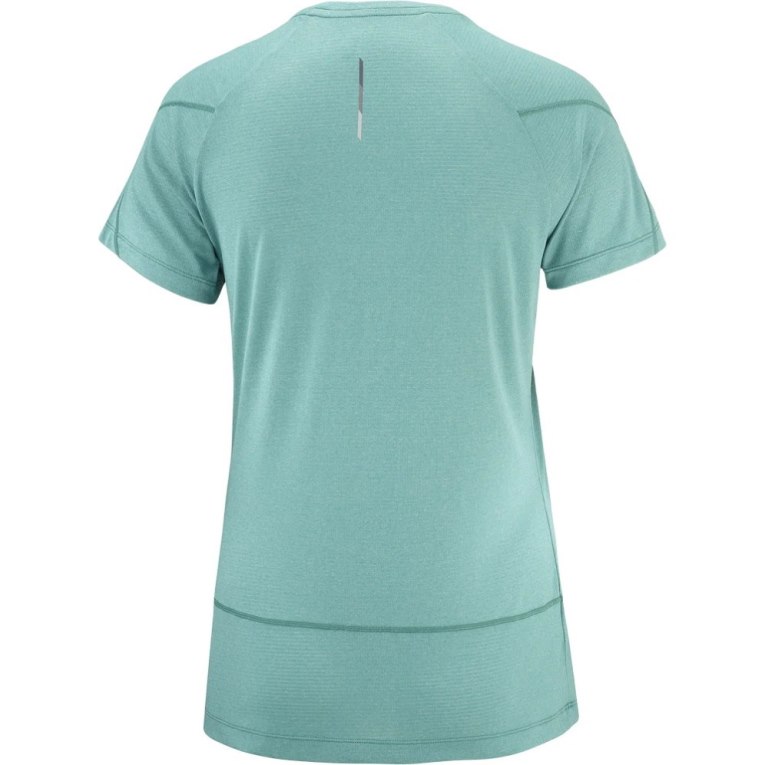 Turquoise Salomon Cross Run Short Sleeve Women's T-Shirts | PH 58206N